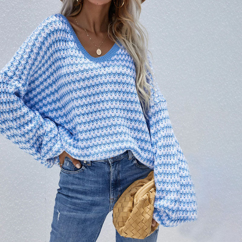 WW | Gestreifter Strickpullover mit Lässigem Look