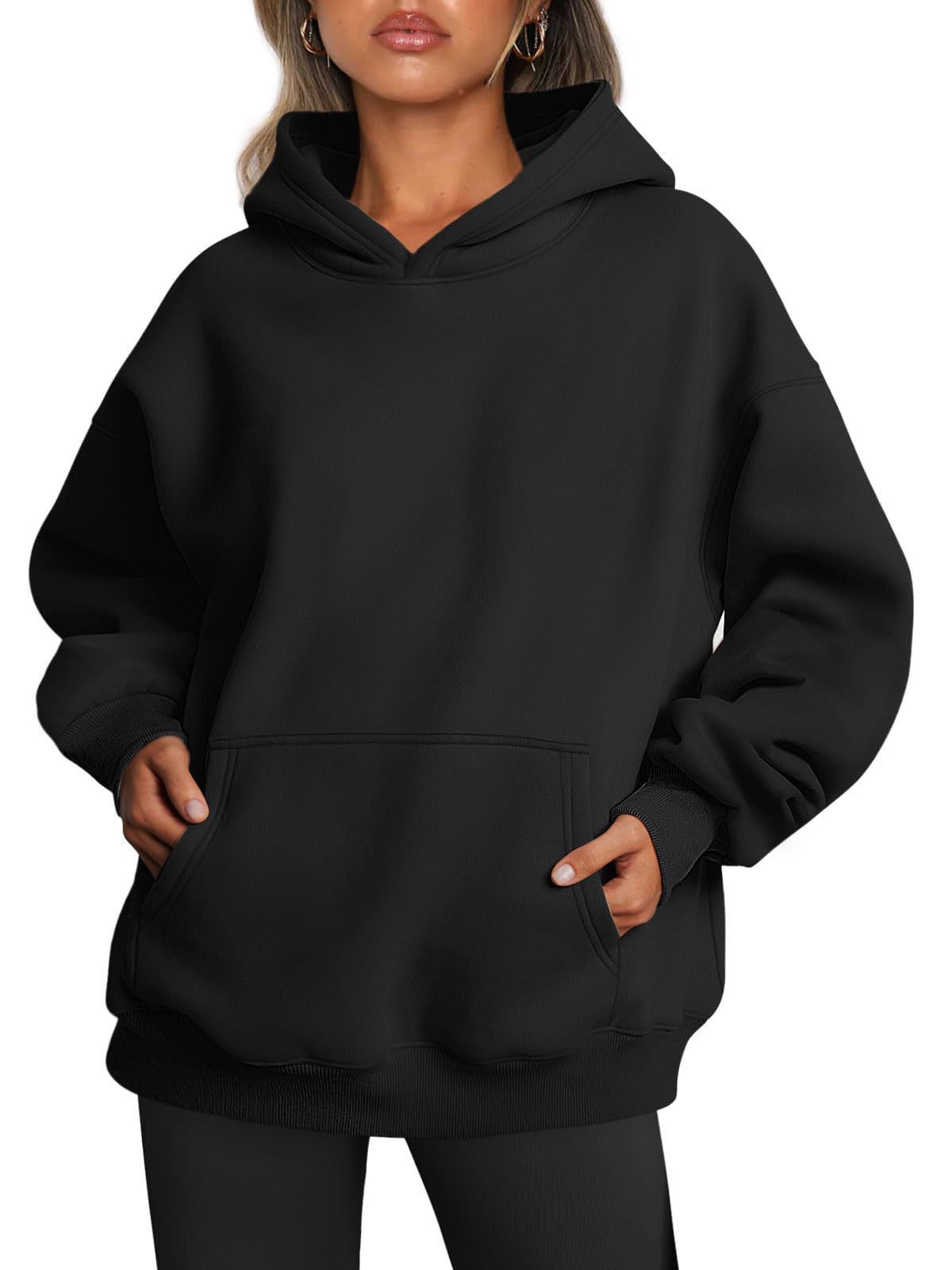 WW | Oversized Fleece Pullover with Pocket for Women