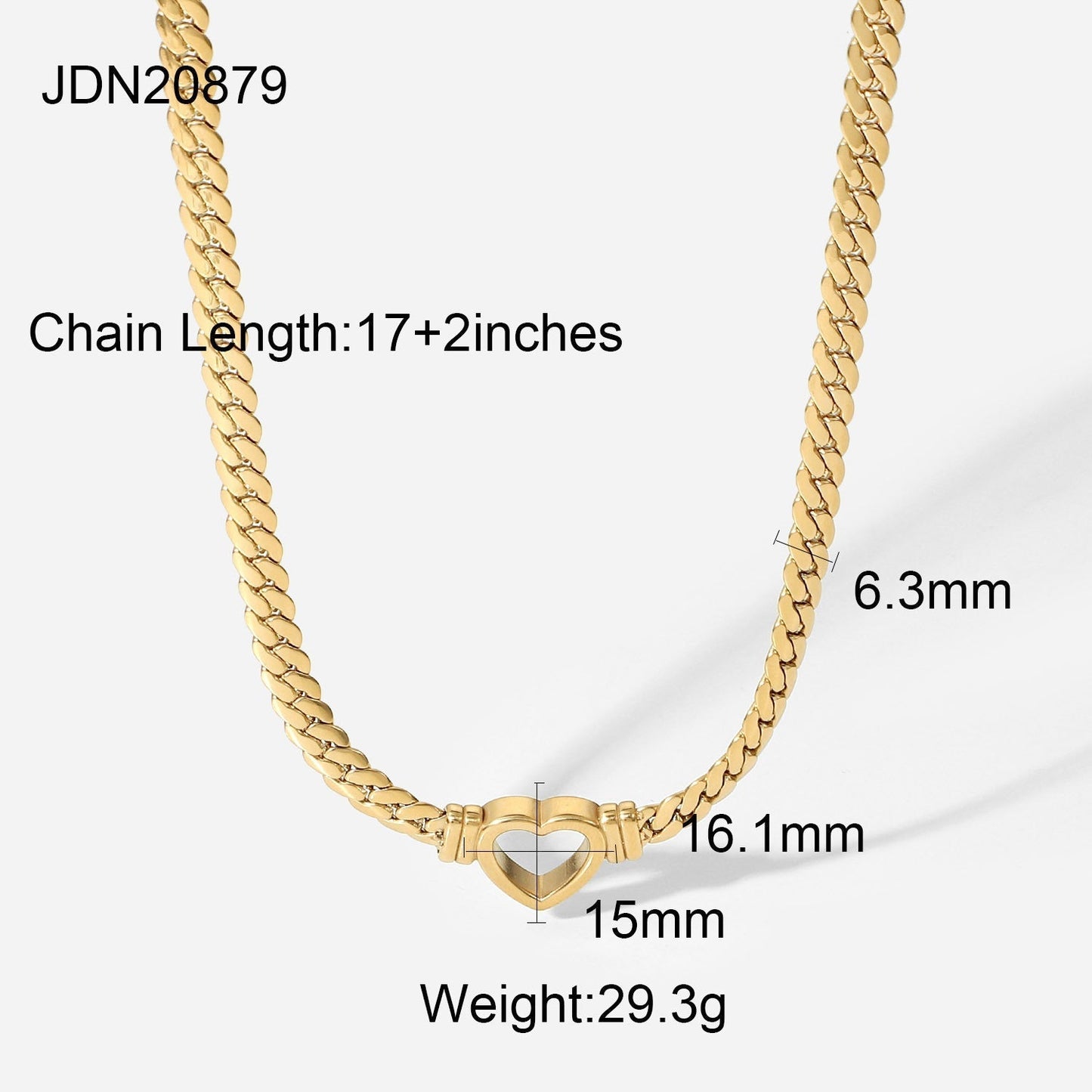 WW | Cuban Chain Heart Necklace
