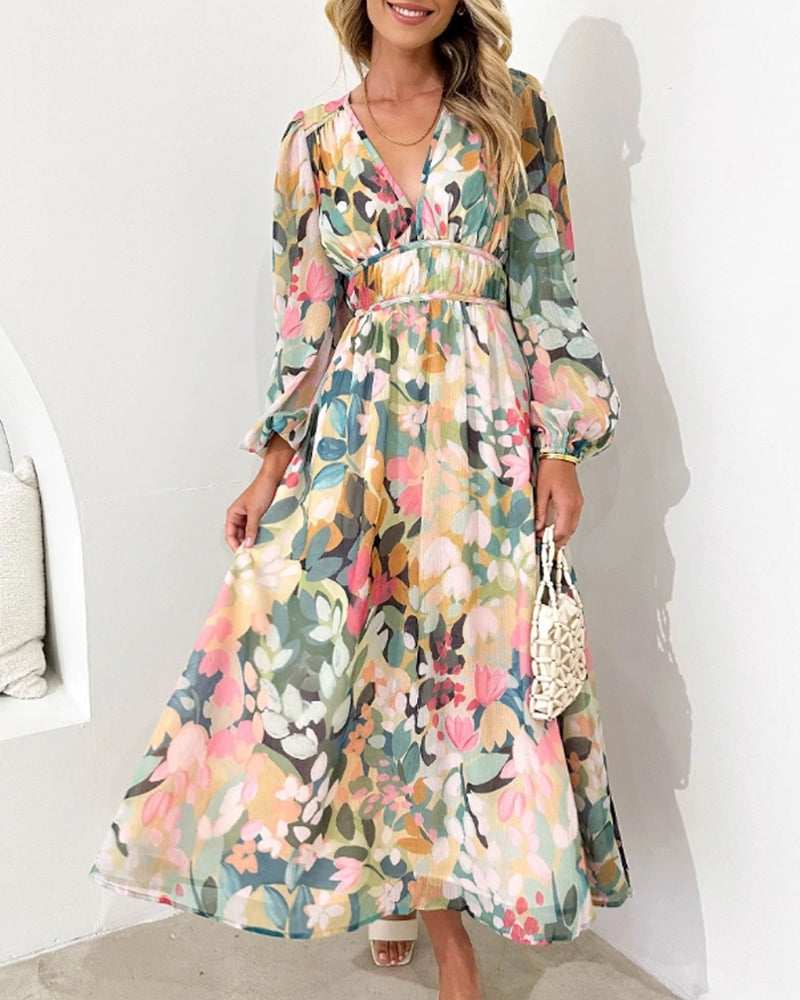 Kiara - Elegant Floral Print Dress