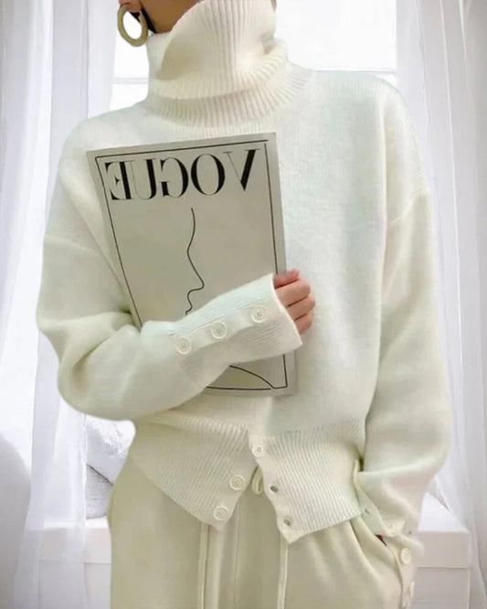 WW | Weicher und Bequemer Pullover mit Hohem Halsausschnitt