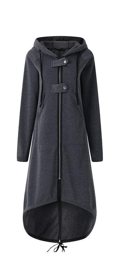 WW | Lange Jacke mit Reißverschluss und Knöpfen für Damen
