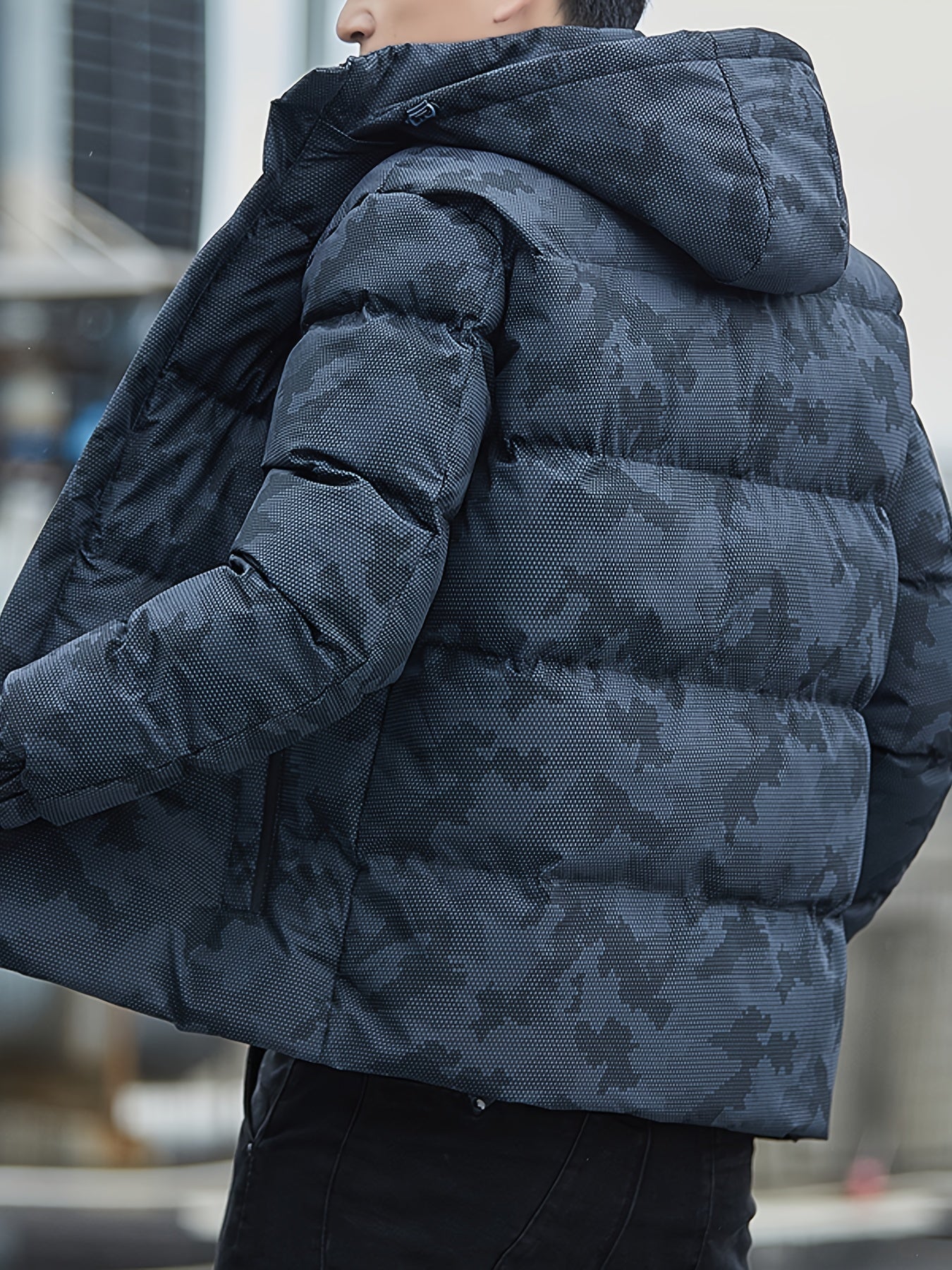 WW | Cotton Zipper Padded Winter Jacket With Detachable Hood For Men - Perfect for Outdoor Activities