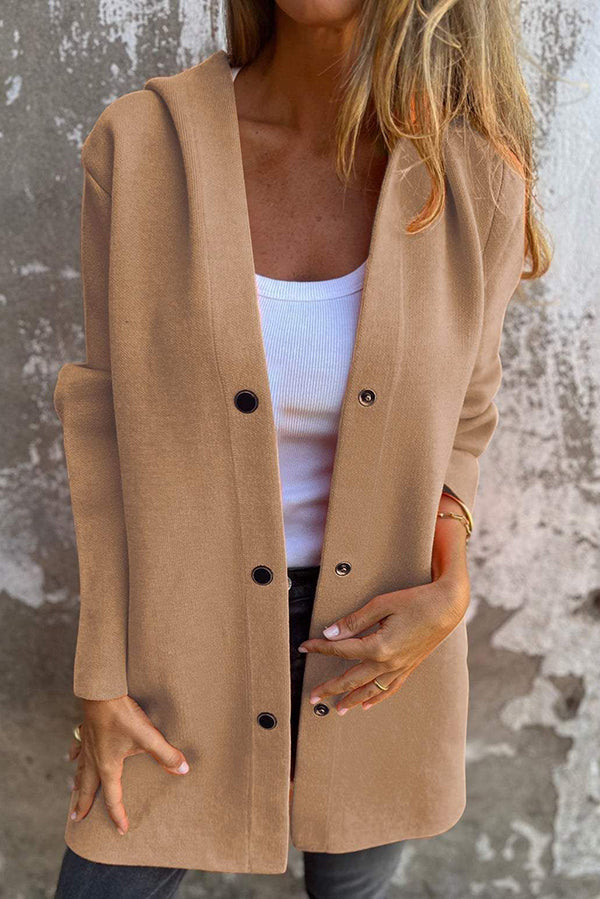 WW | Freizeitjacke mit Knöpfen und Kapuze
