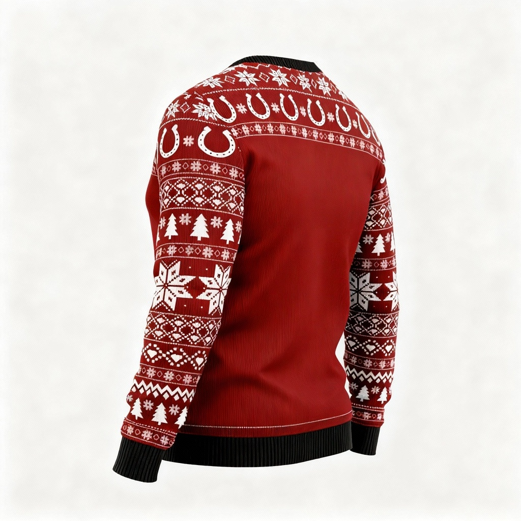 WW | Weihnachts-Tierdruck - Roter Feiertags-Icon-Pullover
