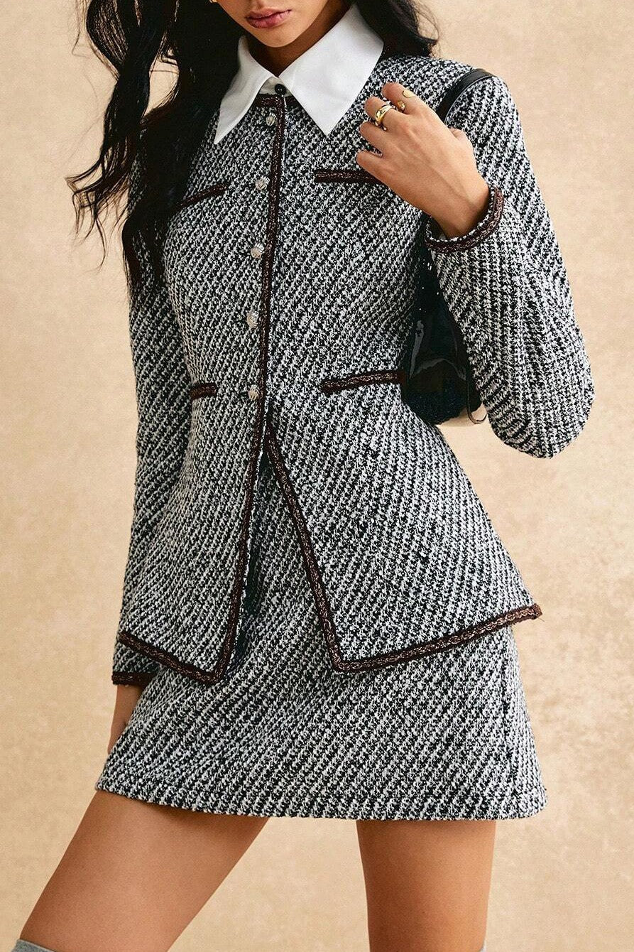 WW | Tweed Reversjacke & Rock Zweiteiliges Set