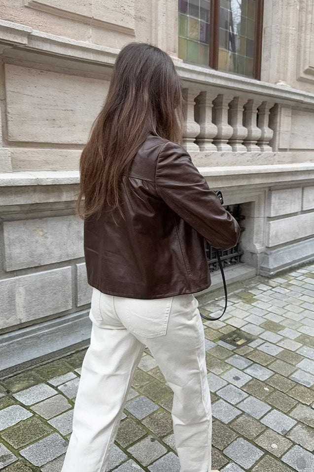 WW | Leather Fleece Collar Jacket