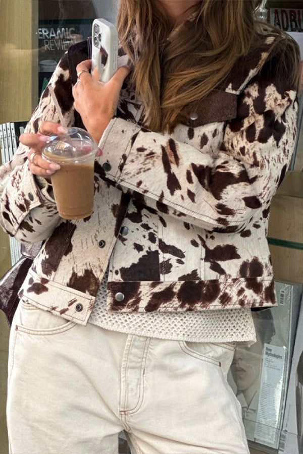 WW | Revers Bequem Lässig Bedruckte Hemdjacke