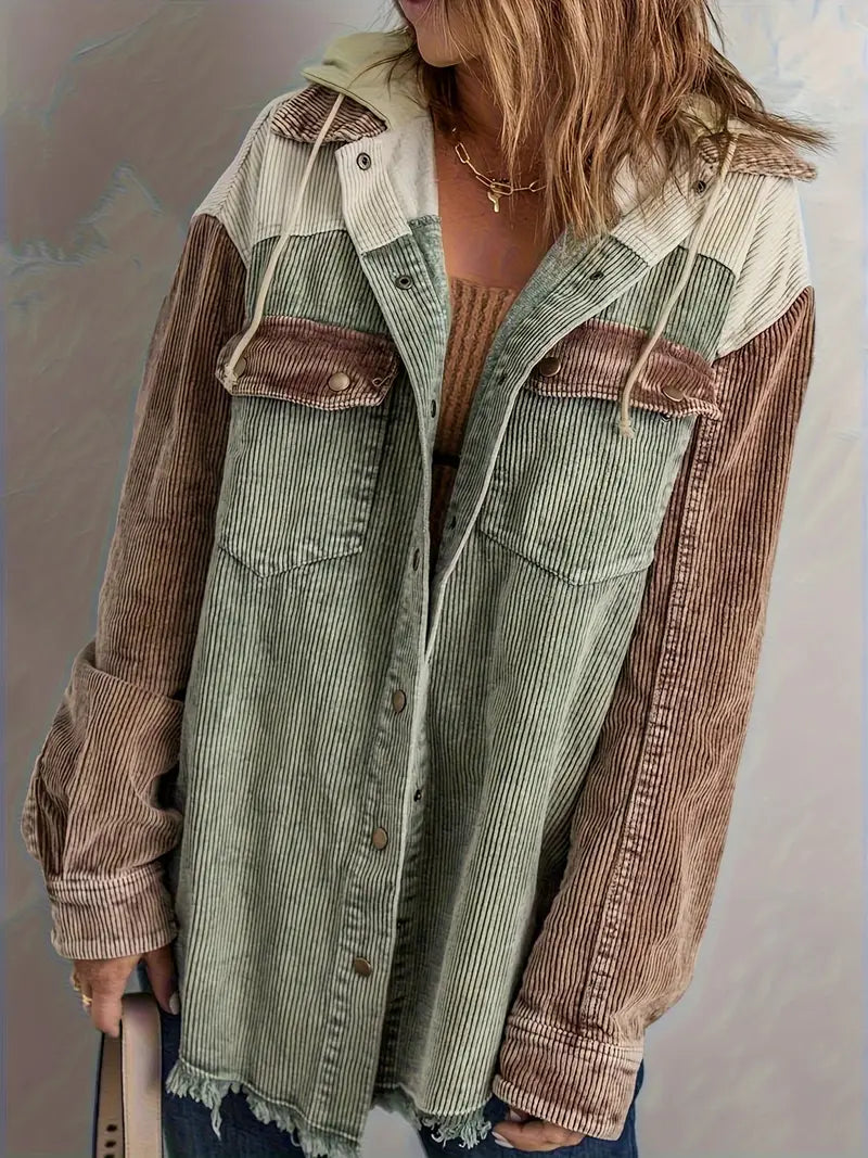 WW | Farbblock Hoodie Jacke für Damen | Perfekt für Herbst und Winter