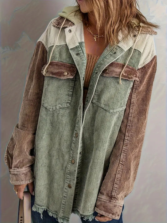 WW | Farbblock Hoodie Jacke für Damen | Perfekt für Herbst und Winter