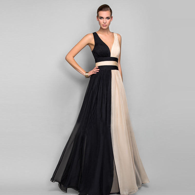 WW | V-neck Sleeveless Colorblock Dress