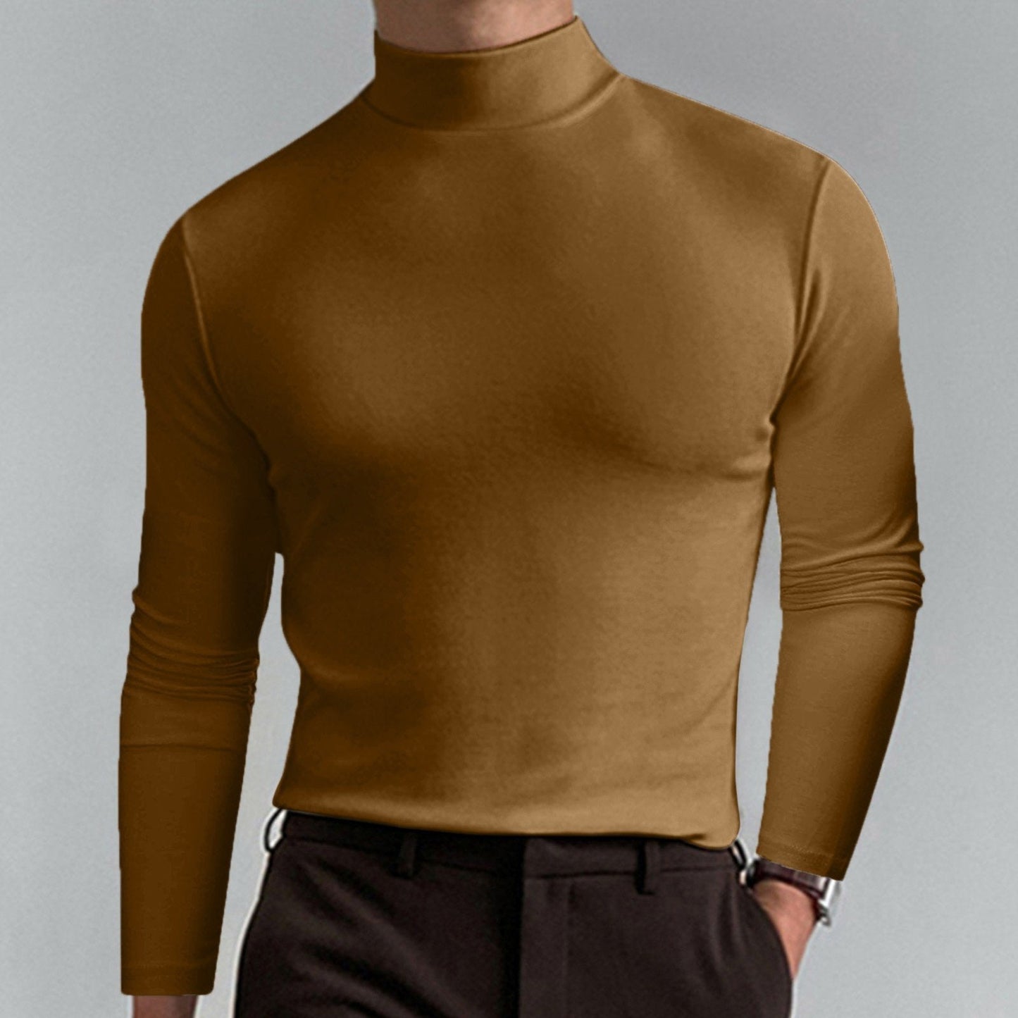 WW | Fit Langarm-T-Shirt für Herren mit Stehkragen