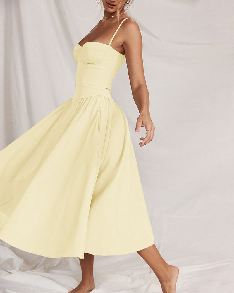 Queralt – Camisole dress with a fitted waist