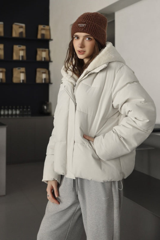 WW | Faux Fur Cropped Puffer Jacket