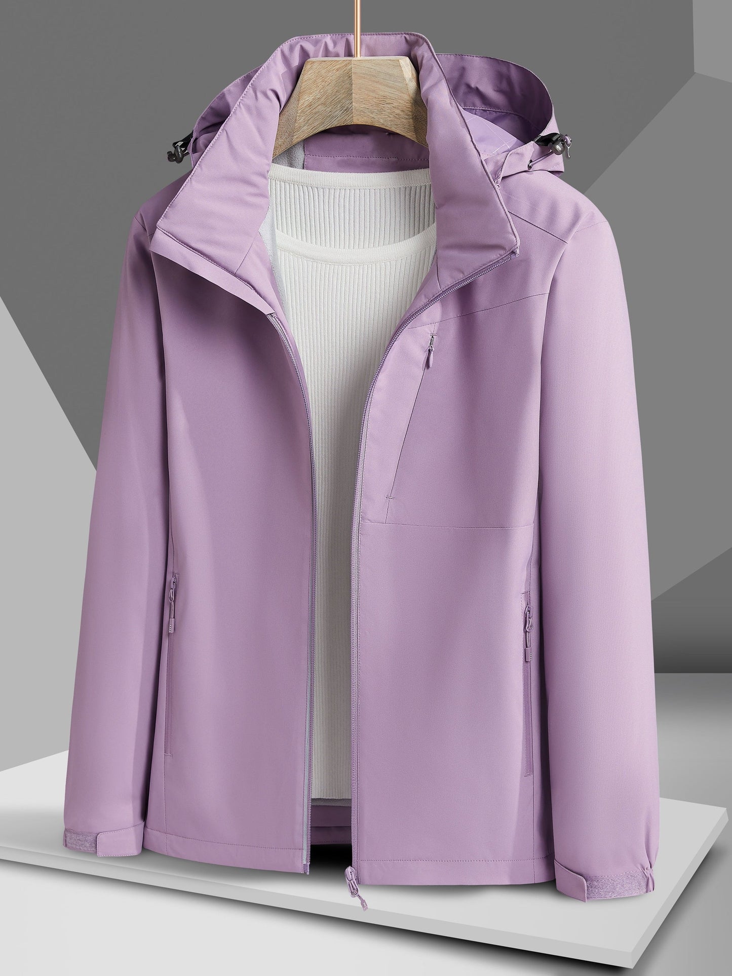 WW |  wasserdichte Fleece-Winterjacke mit Kapuze für Damen - Perfekt für Outdoor-Aktivitäten