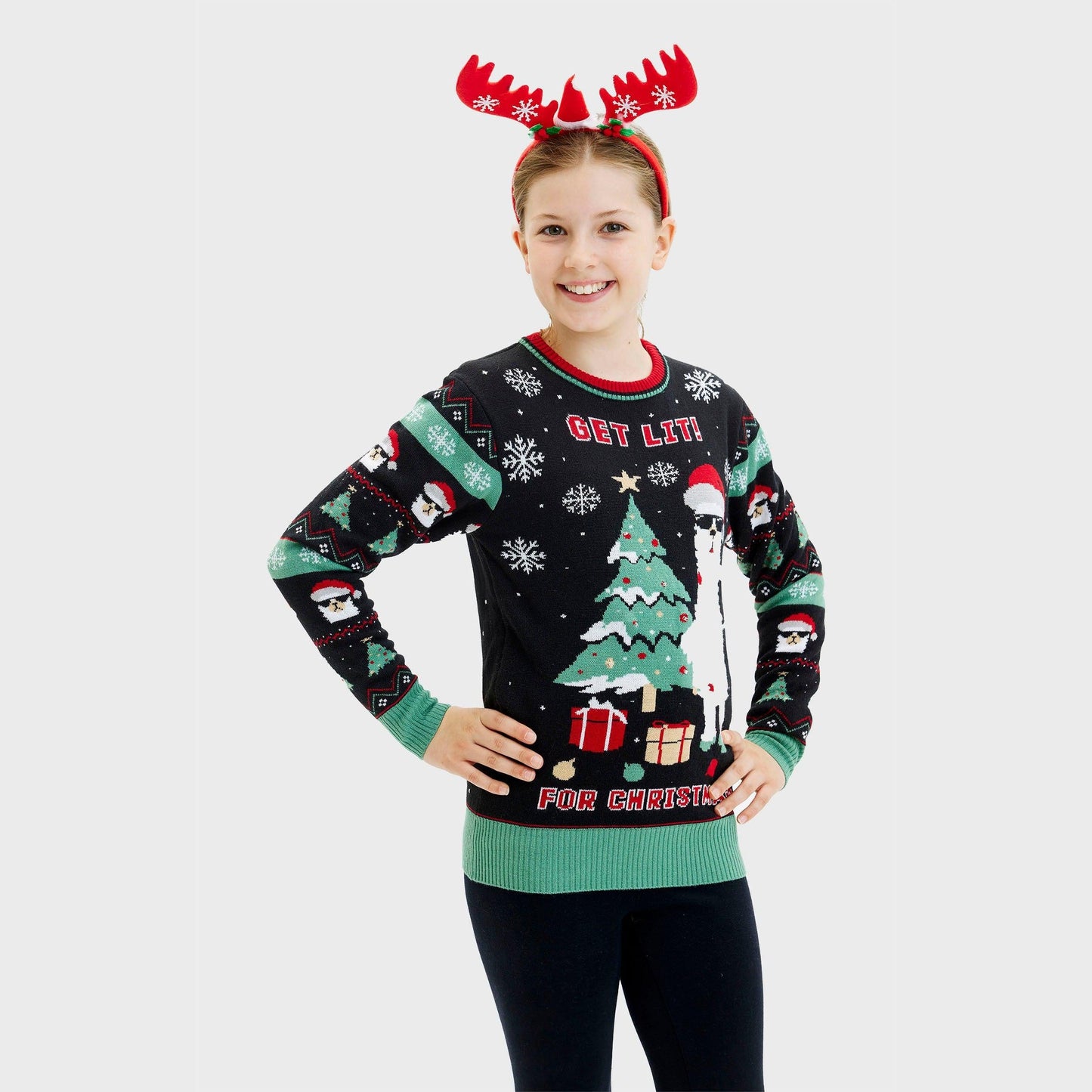 WW | Get Lit Llama Weihnachten Weihnachtspullover - Damen
