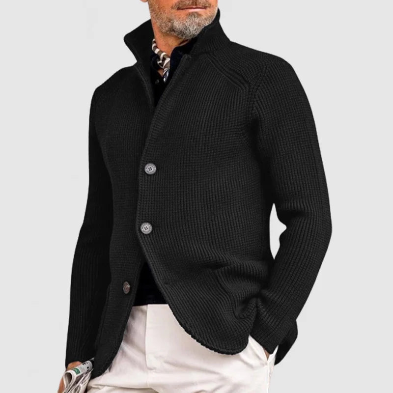 WW | Men's Knitted Stand-Up Collar Cardigan