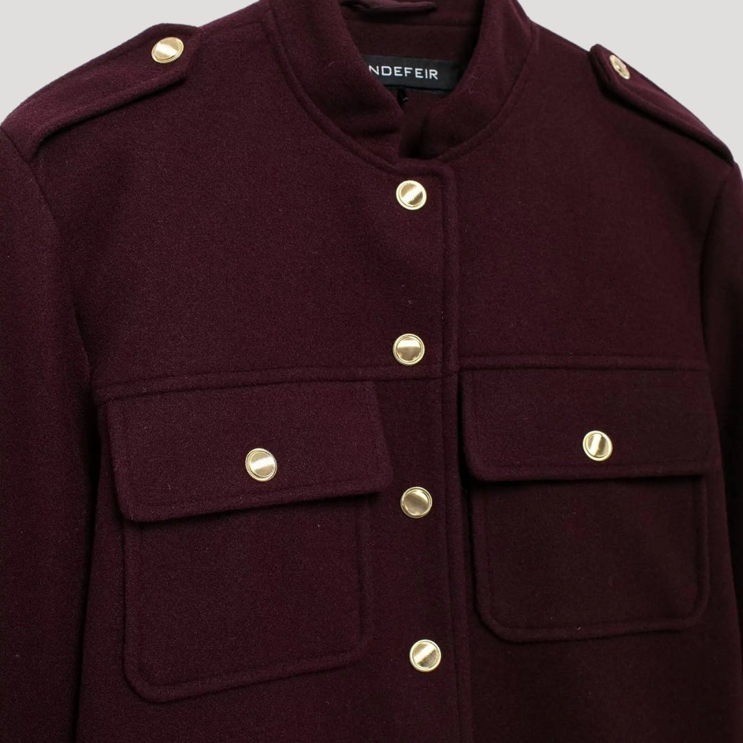WW | Strukturierte Wollmischung Knopfjacke