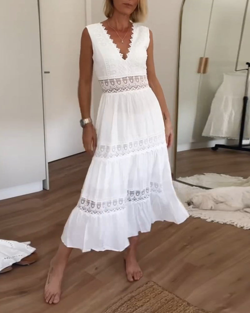Kim | Elegant Lace V-Neck Dress