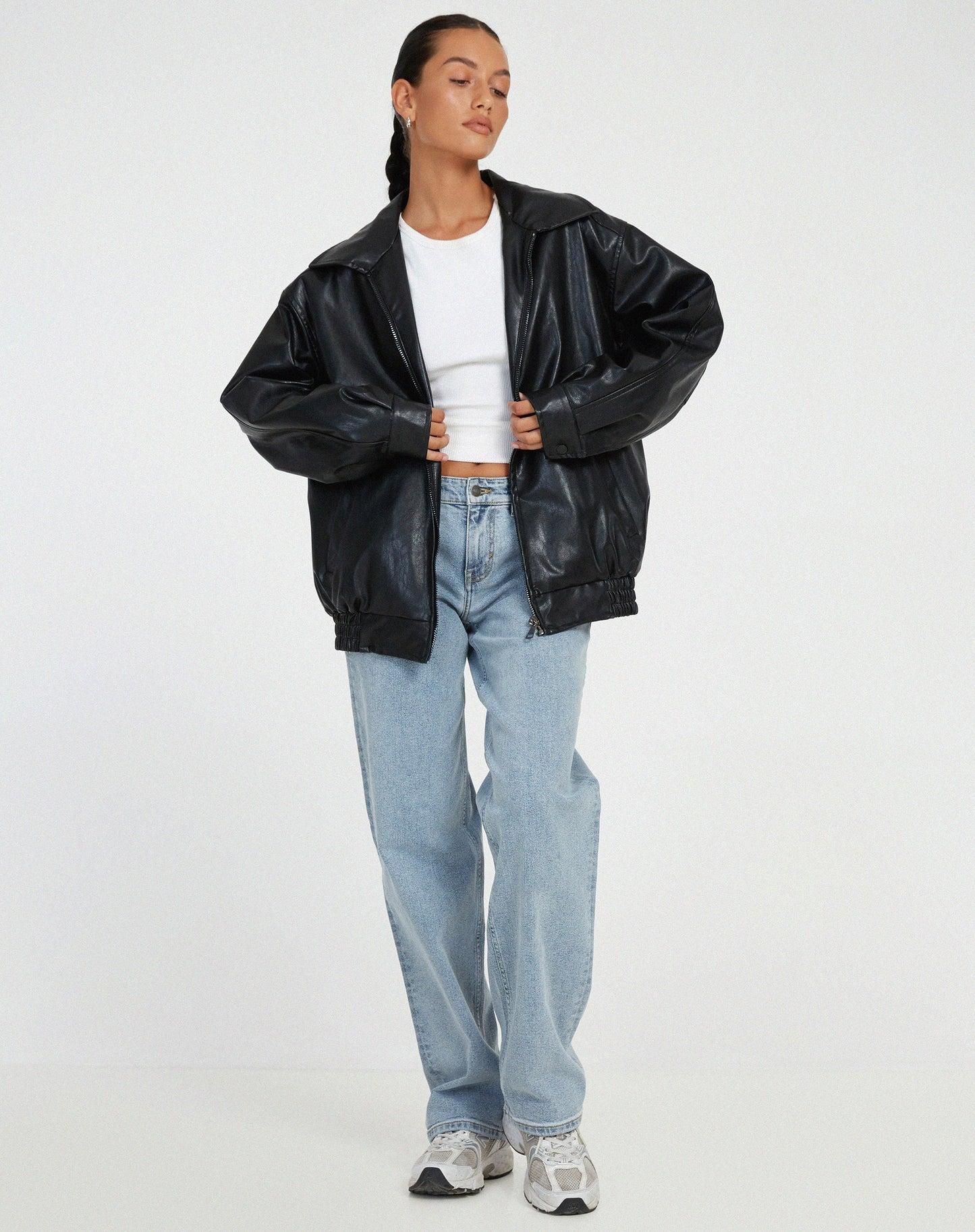 WW | Loose Leather Jacket for Women