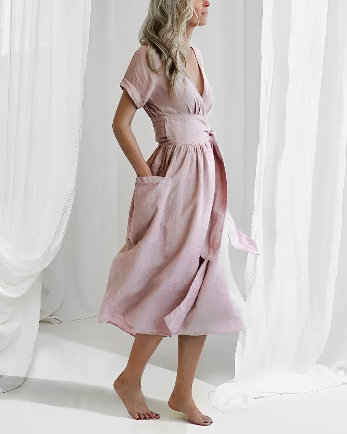 WW - Strickkleid mit Schnürung und Taschen