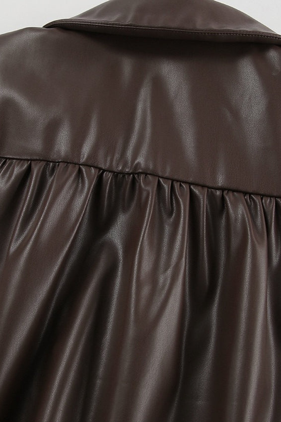 WW | Leather Fleece Collar Jacket