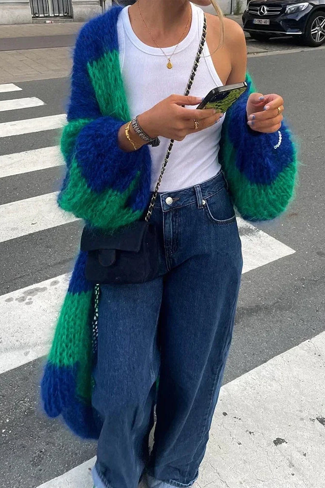 WW | Cozy oversized striped knit cardigan