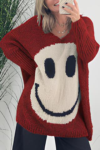 WW | Eleganter Smiley-Langarmpullover für Damen