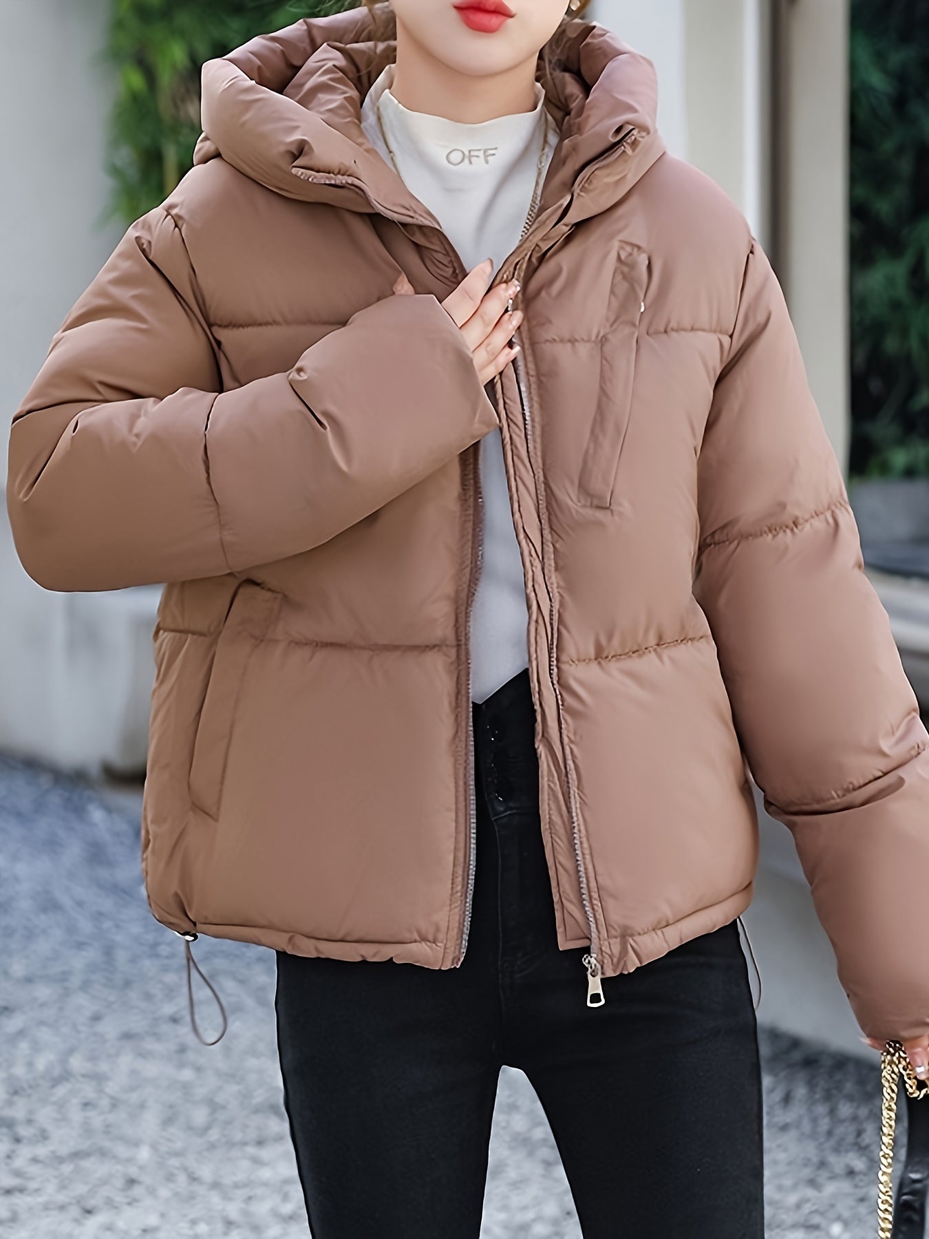WW | Zeitgenössische Winterjacke mit Reißverschluss für Damen - Ideal für Herbst/Winter