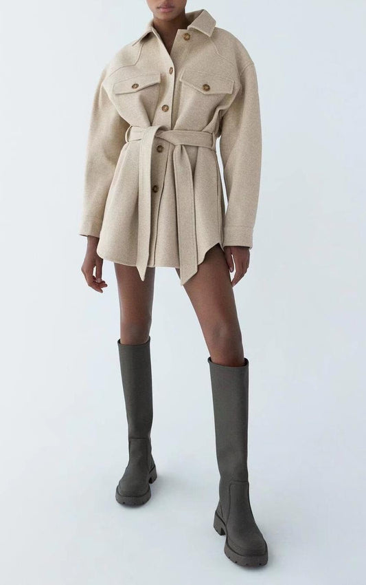 WW | Wool Blend Shacket - Chic Utility Style - Wool Blend - Transitional Outerwear