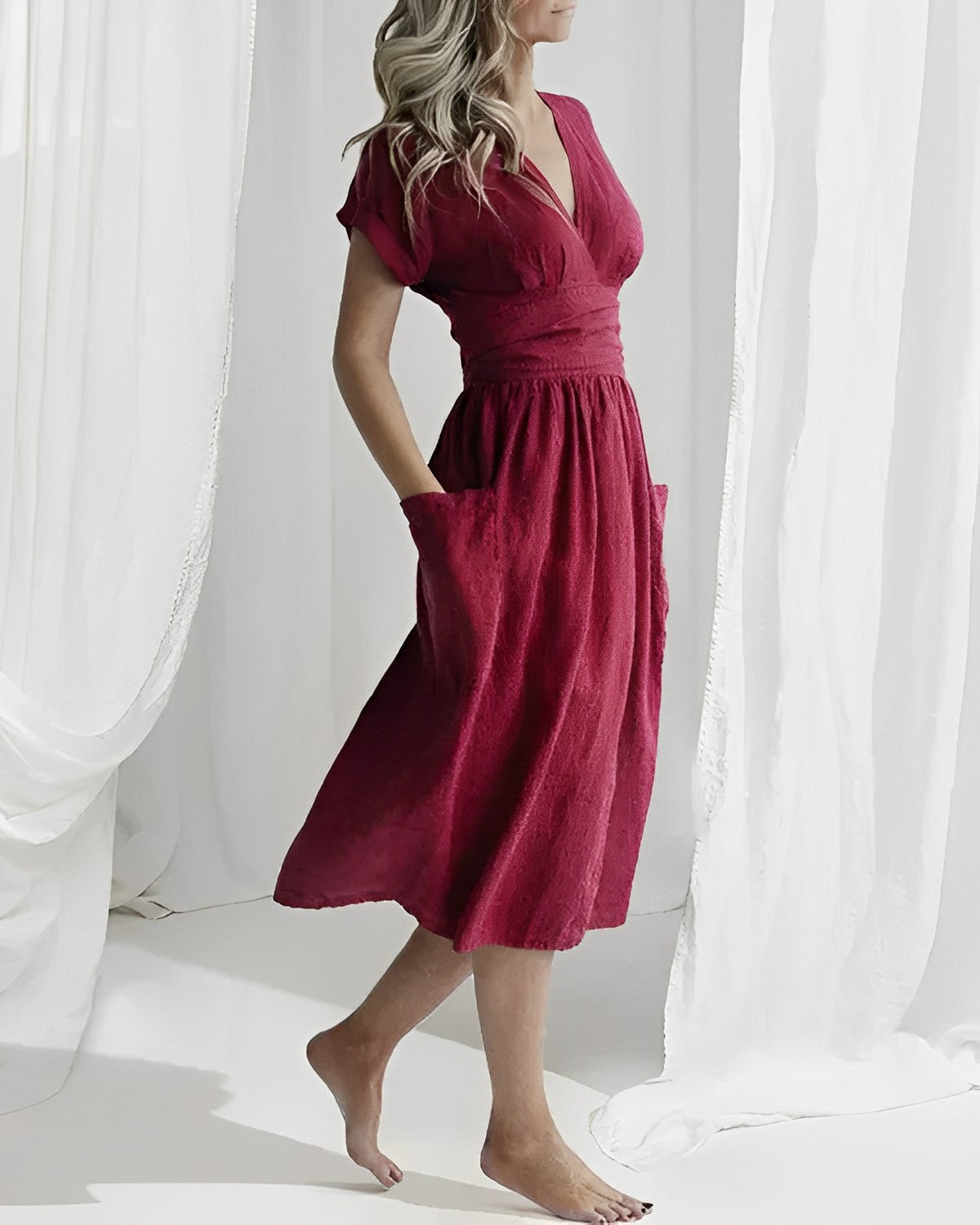 WW - Strickkleid mit Schnürung und Taschen
