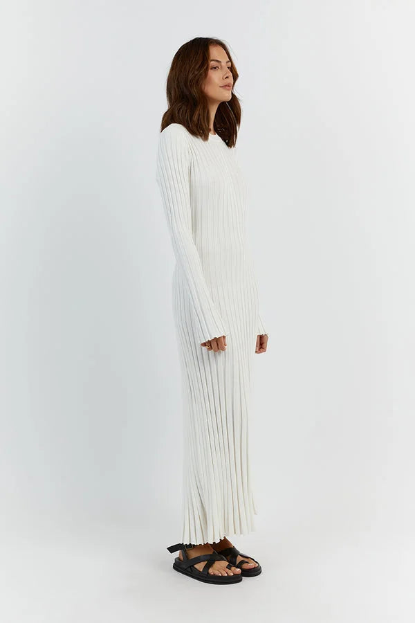 Elodie | Round Neck Midi Sweater Dress