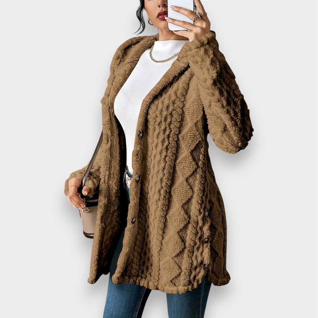 WW | Cozy plush hooded cardigan sweater