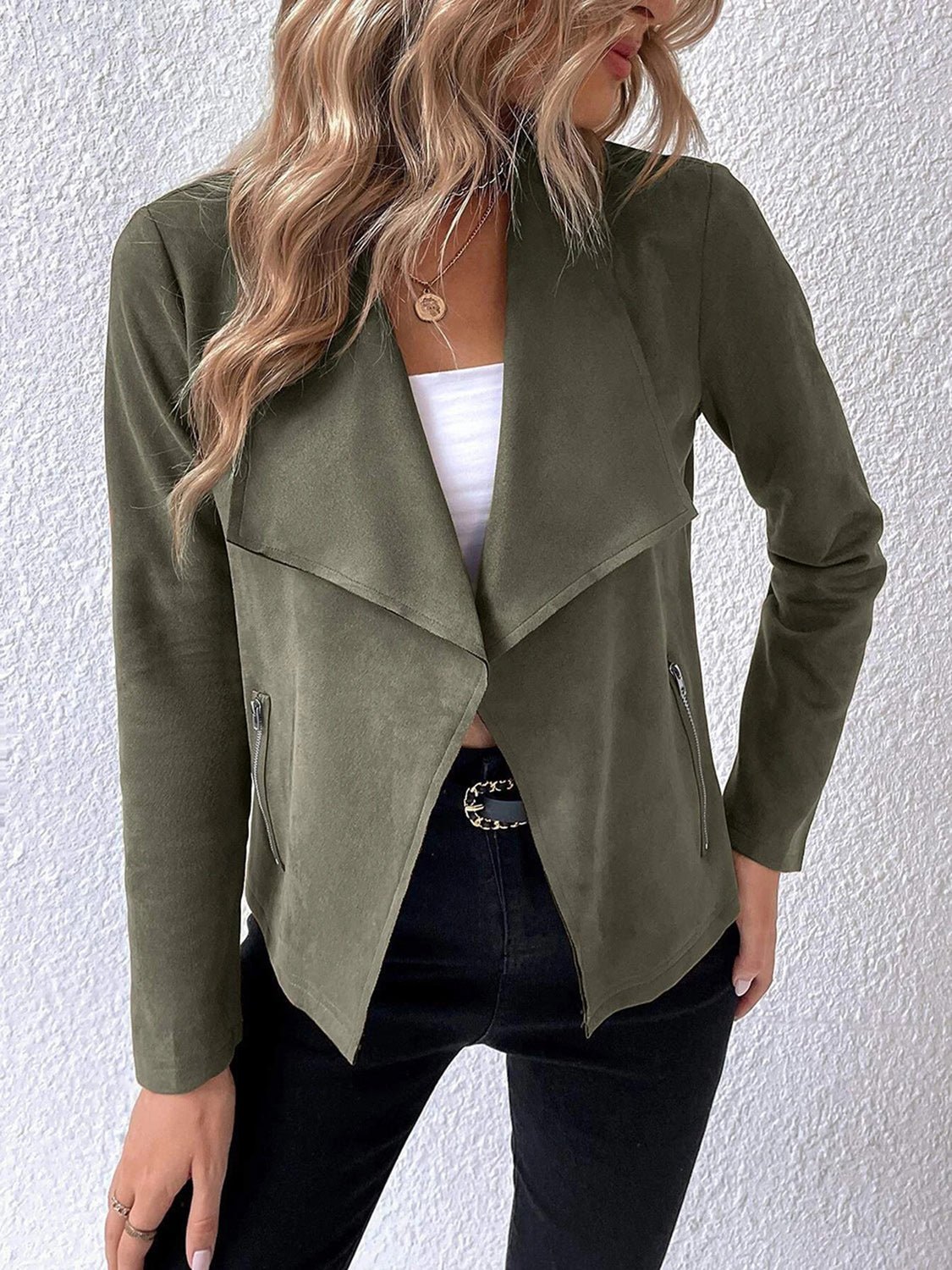 WW | Kunstlederjacke - Leicht & Schick - Offenes Vorderdesign - Vielseitige Schicht
