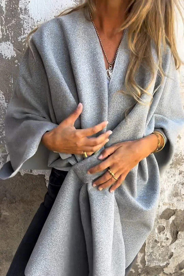 WW | Loose V-Neck Cape Coat