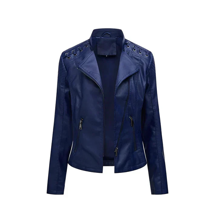 WW | PU leather jacket with zip closure