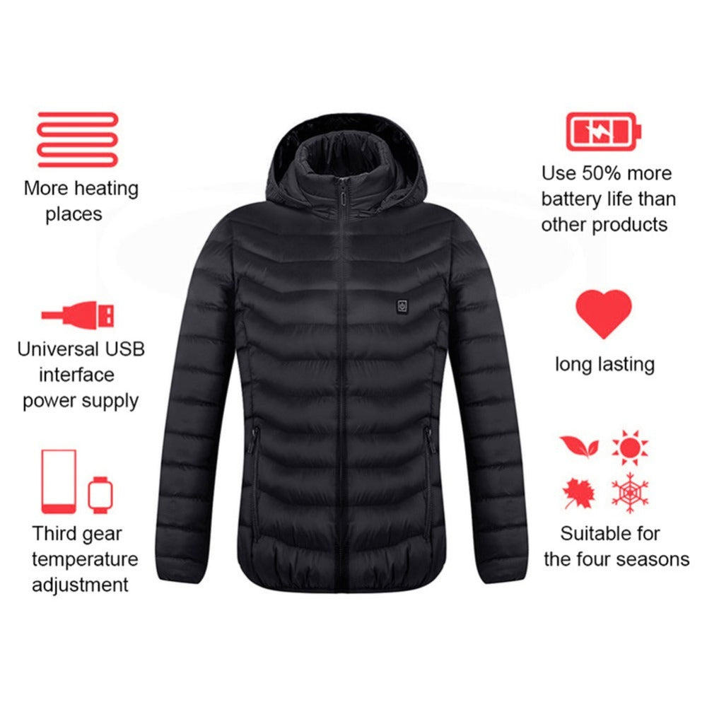 WW | Elegant USB Heated Jacket for Men, Thermal Winter