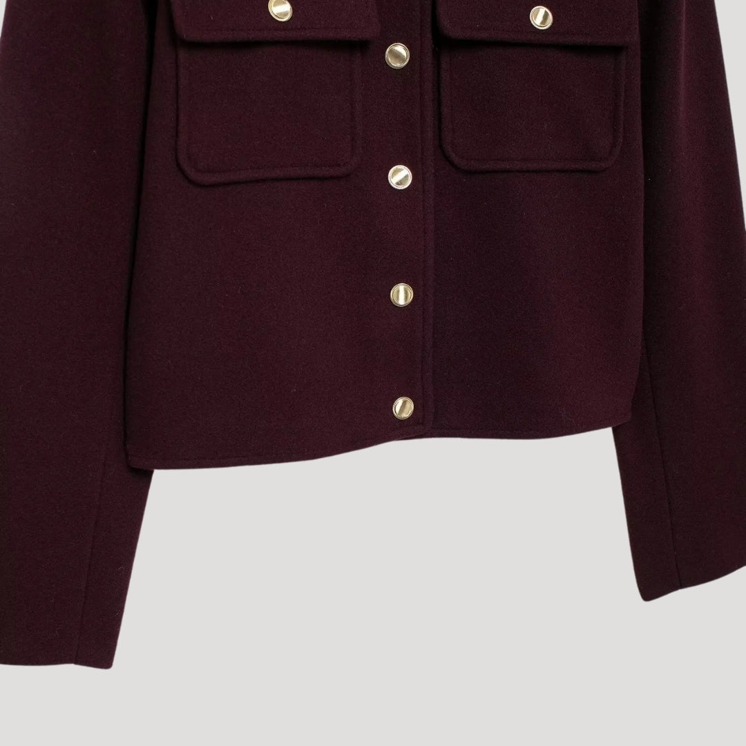 WW | Strukturierte Wollmischung Knopfjacke