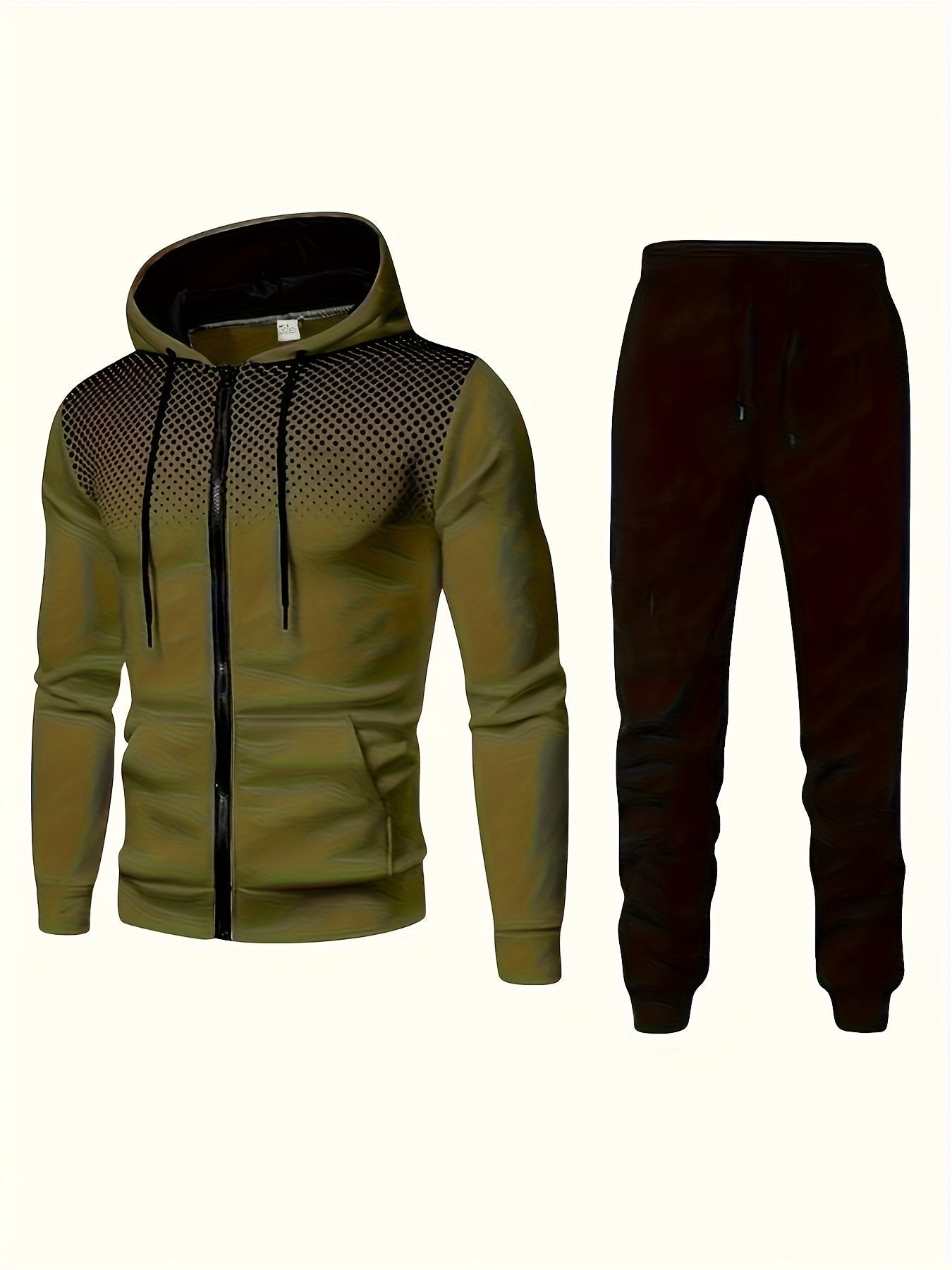 WW | Fleece Sweatshirt Tracksuit with Hooded Long Sleeve and Drawstring Trousers for Men - Perfect for Leisure Activities