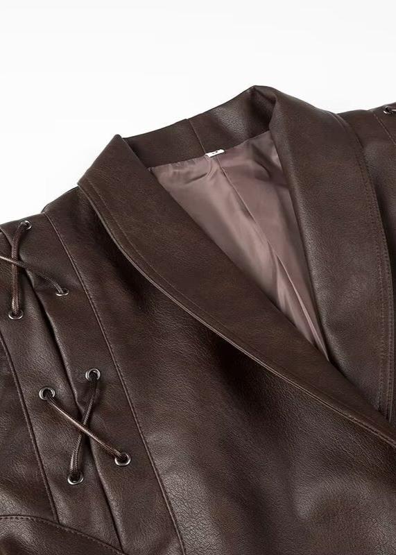 WW | Leather wrap jacket with belt