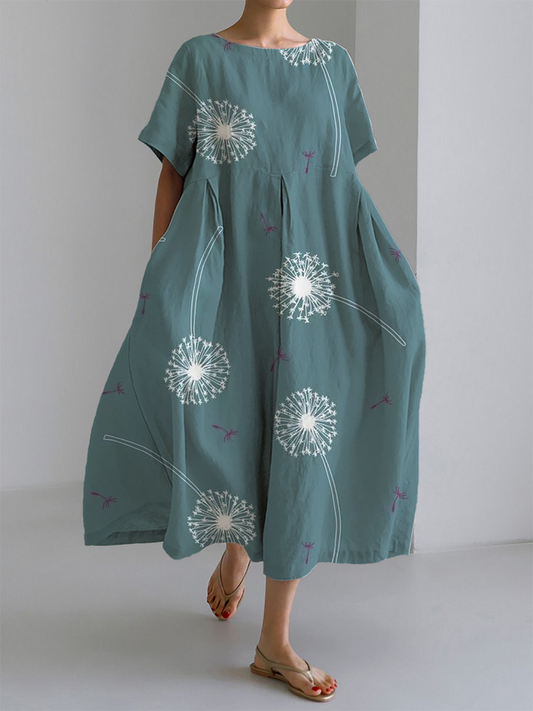 GABRIELLA | Summer maxi dress with maximum comfort and dandelion print for free moments