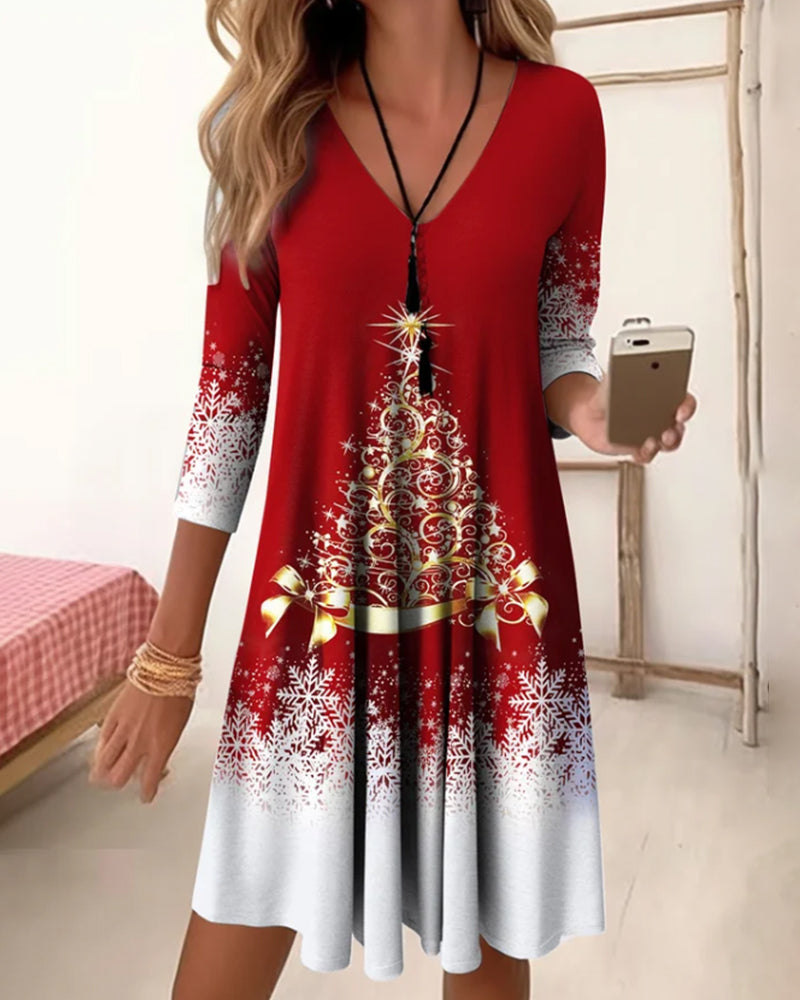 WW | Stylischer Charme V-Ausschnitt Winterkleid