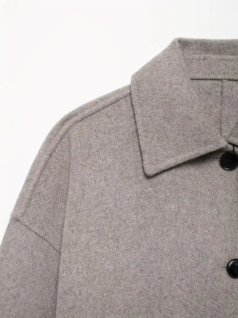 WW | Wollmischjacke - Minimalistisches Design - Boxy Fit - Moderne Schicht