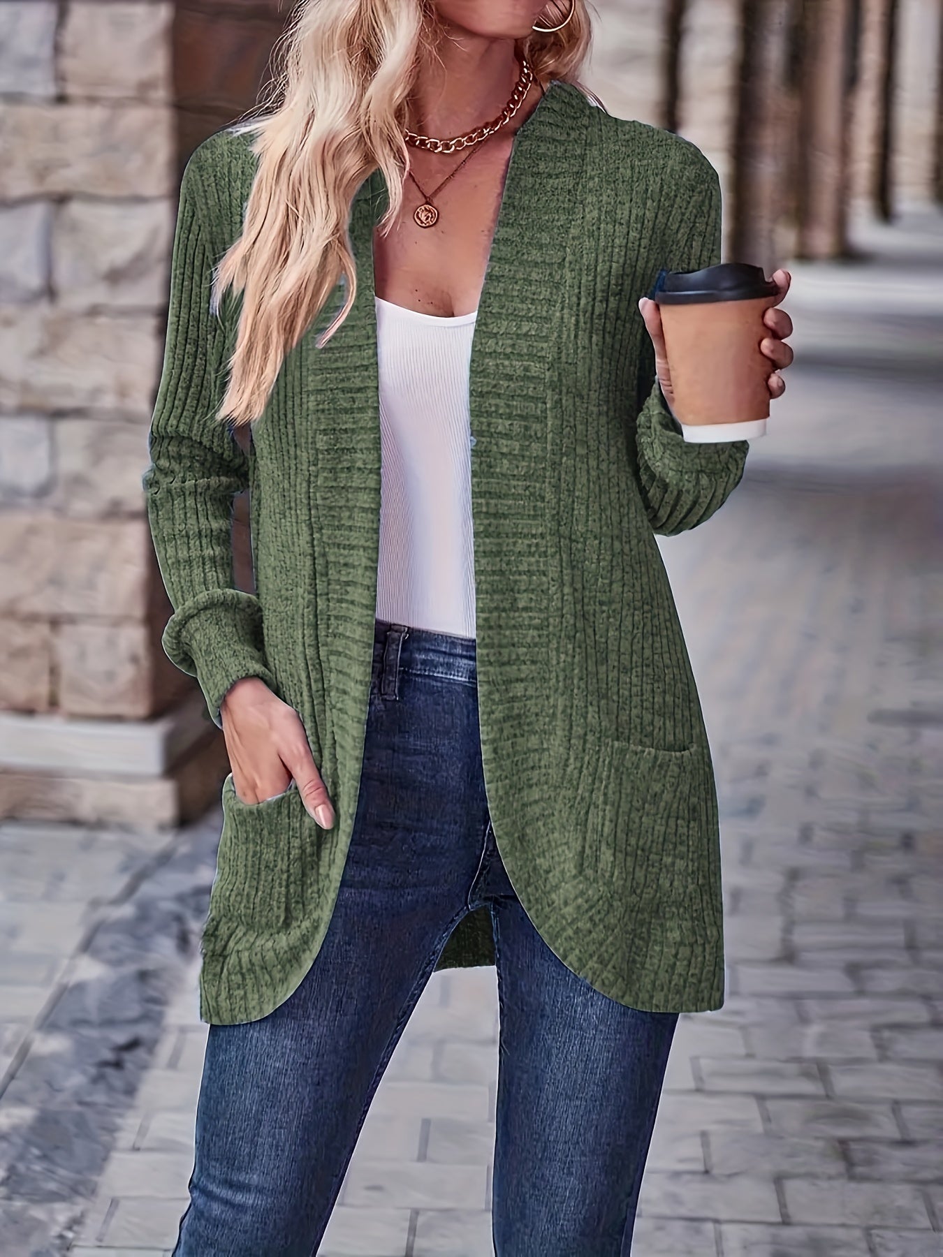 WW | Warm Fleece Knit Cardigan for Women - Perfect for casual days