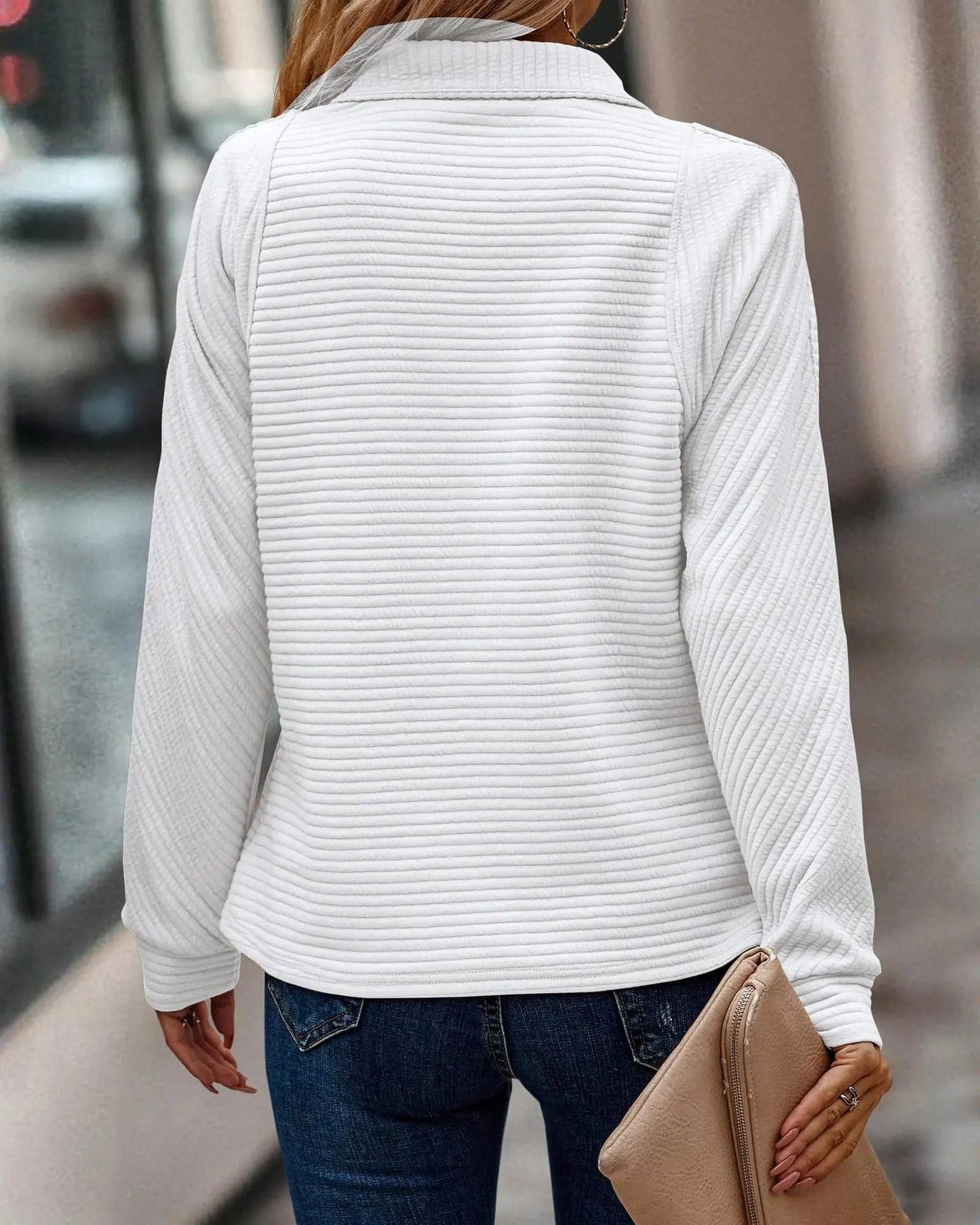 WW | Eleganter Pullover Mit V-Ausschnitt Für Frauen