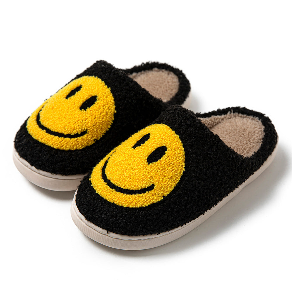 WOLF Großes Smiley-Muster Pelzpantoffel
