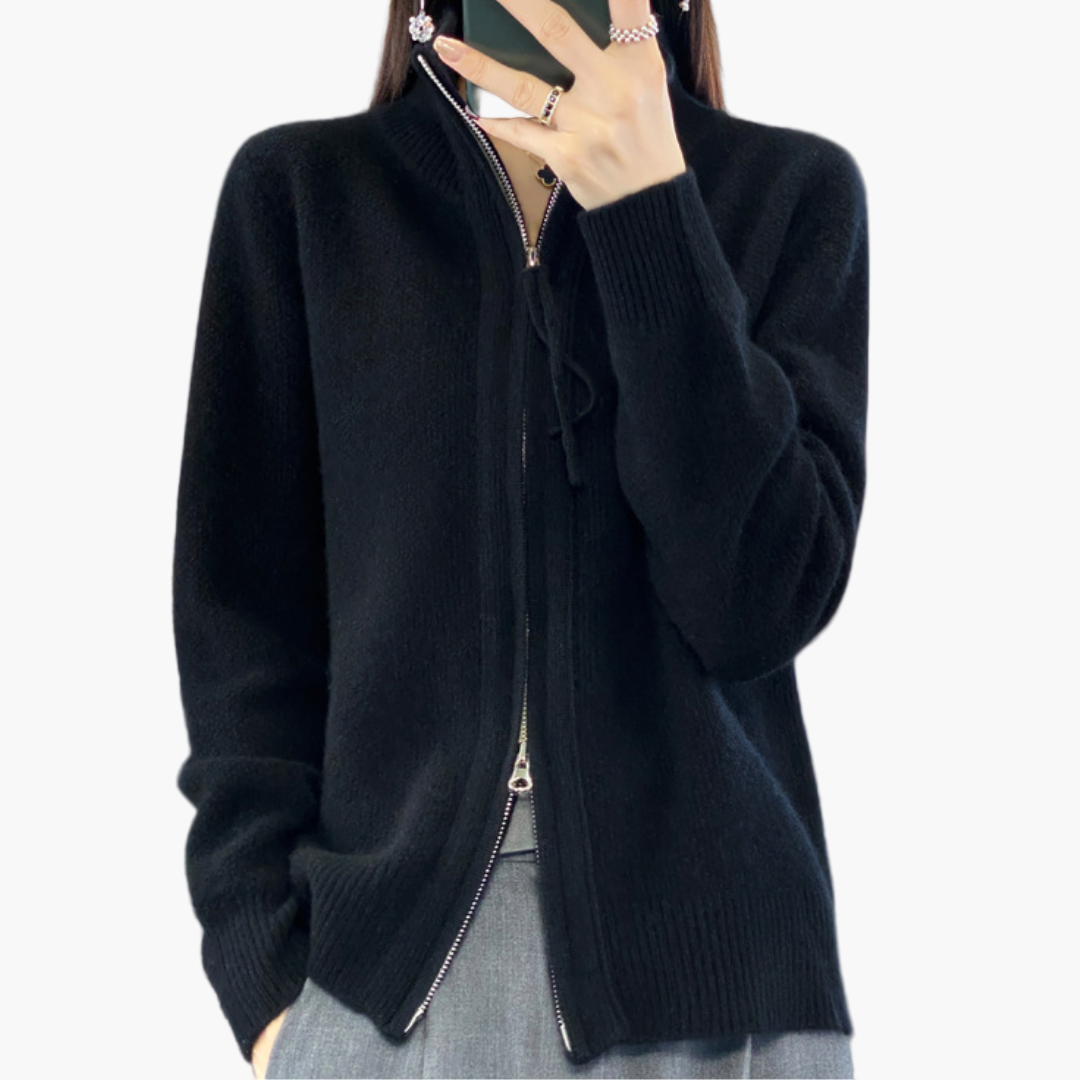 WW | Strickjacke mit Reißverschluss - Eleganter Casual Style für Alltag und Büro