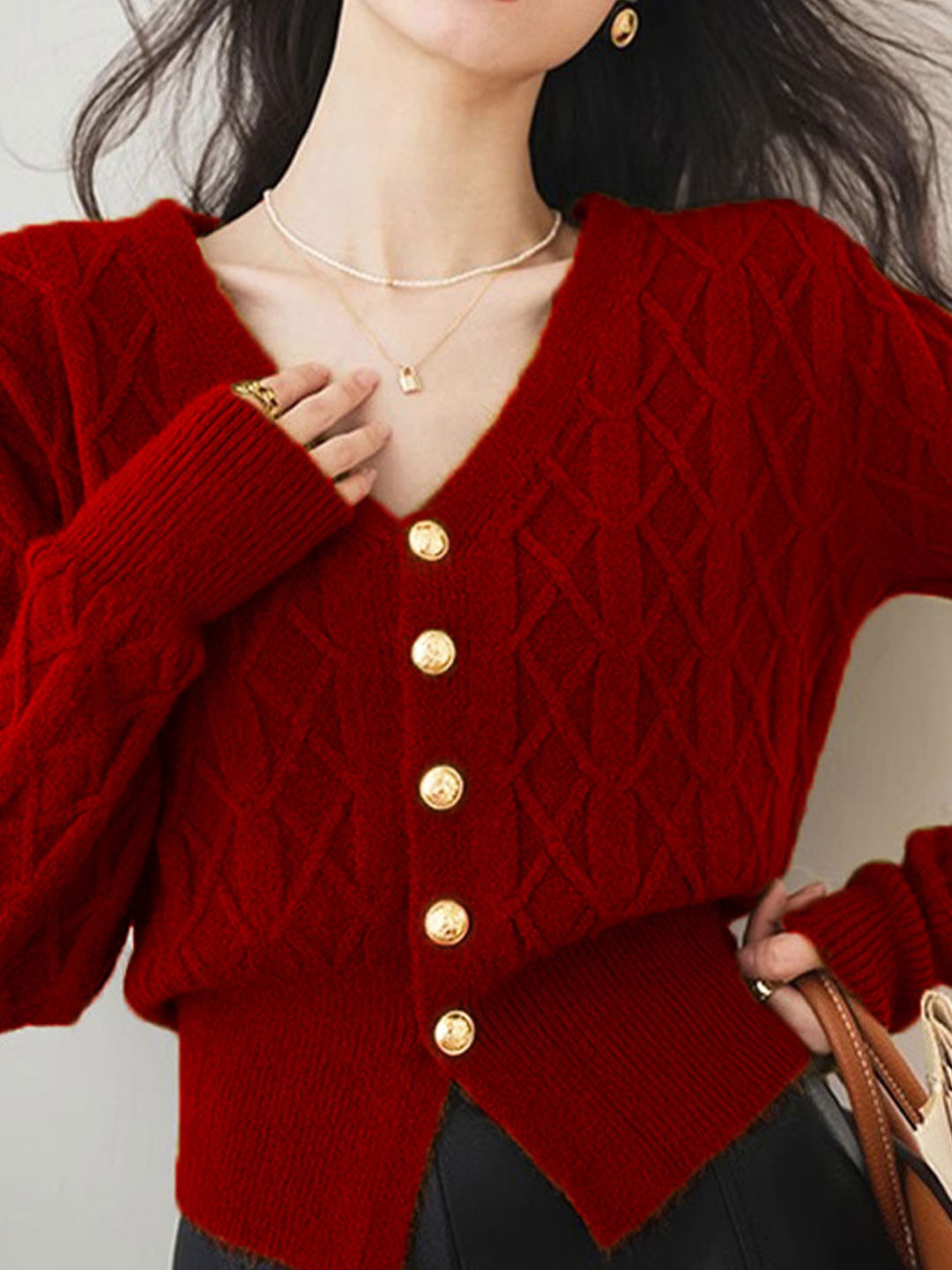 WW | Vintage Strickjacke mit Kabelmuster