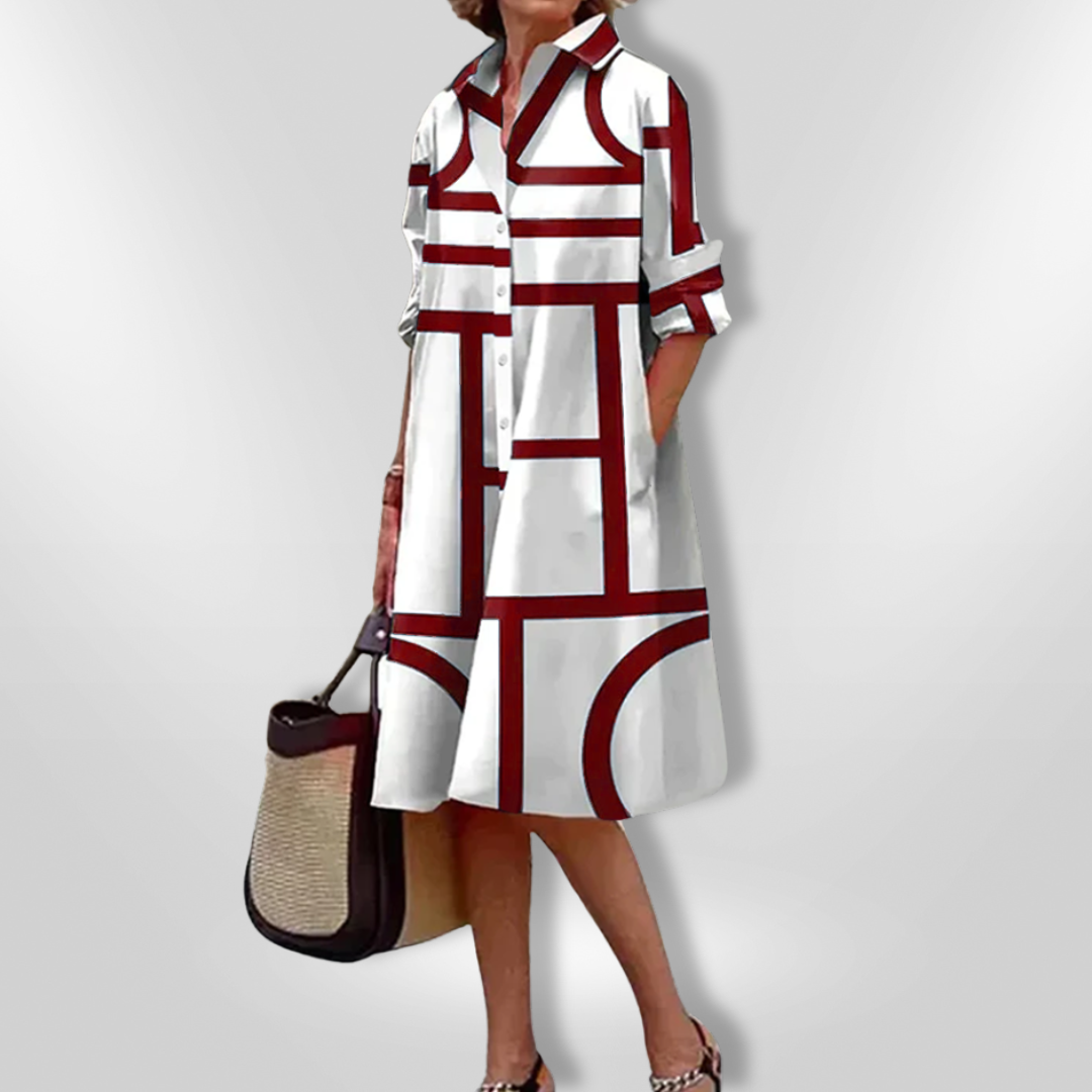 VanDeZaar® | Midi Dress with Geometric Pattern