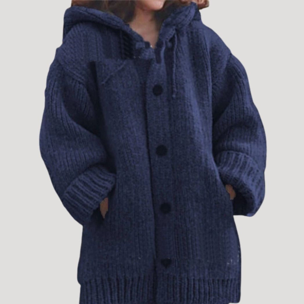 WW | Damen grob gestrickter Wollwintermantel